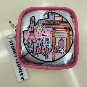 Stoney clover lane NWT✨ pink clear front mini pouch with Tokyo patch